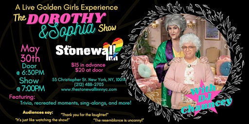 Primaire afbeelding van "The Dorothy & Sophia Show at The Stonewall Inn