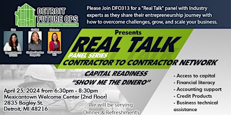 DFO313  Detroit Contractors  "Real Talk" series - Show Me The Dinero primary image