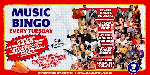 Imagem principal de Soda Fam - Dollar Dogs & Music Bingo Tuesdays