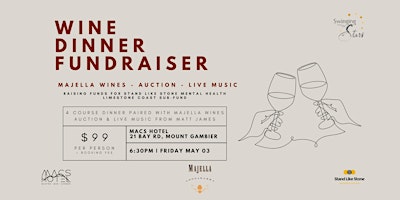 Hauptbild für Swinging with the Stars Wine Dinner Fundraiser Friday May 3