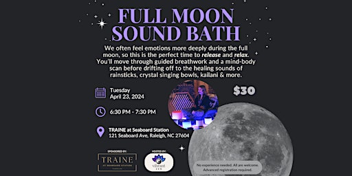 Image principale de Full Moon Sound Bath at TRAINE