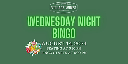 Village Wines WEDNESDAY  Bingo Night  primärbild