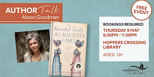 Imagem principal do evento Author Talk: Alison Goodman & The Benevolent Society of Ill-Mannered Ladies