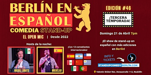 Imagen principal de Berlín en Español Comedia Stand-up  OPEN MIC #46 - El gym de los cómicos