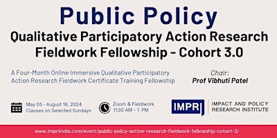 Public Policy Qualitative Participatory Action Research Fieldwork primary image