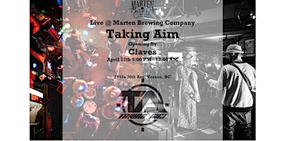 Immagine principale di Taking Aim, Live at Marten Brewing Company 