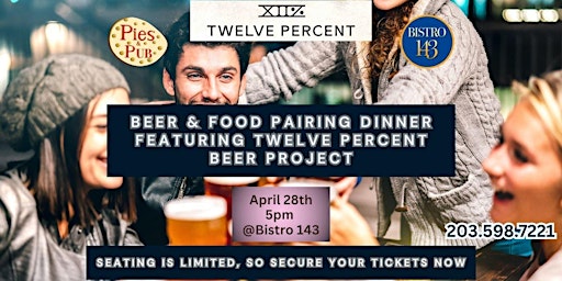 Image principale de BEER & FOOD PAIRING DINNER FEATURING TWELVE PERCENT BEER PROJECT