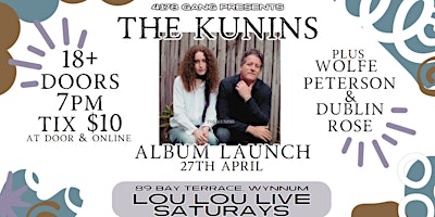 Imagem principal de THE KUNINS ALBUM LAUNCH! - Lou Lou Live Saturdays #11