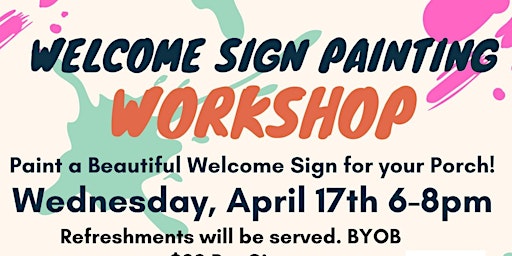 Immagine principale di Welcome Sign Painting Workshop 