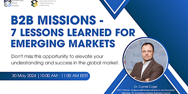 WEBINAR: B2B Missions - 7 Lessons Learned for Emerging Markets