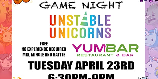 Imagem principal do evento Takeover Game Night - Unstable Unicorns