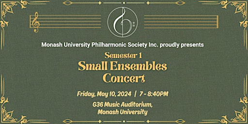 Imagem principal do evento 2024 MUPS Semester 1 Small Ensembles Concert