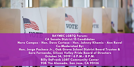 BAYMEC LGBTQ Forum: CA Senate District 15 Candidates primary image