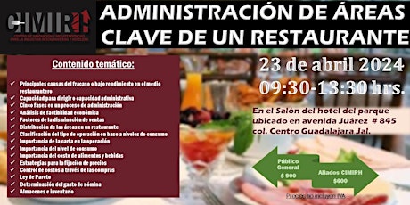 ADMINISTRACIÓN DE ÁREAS  CLAVES DE UN RESTAURANTE.