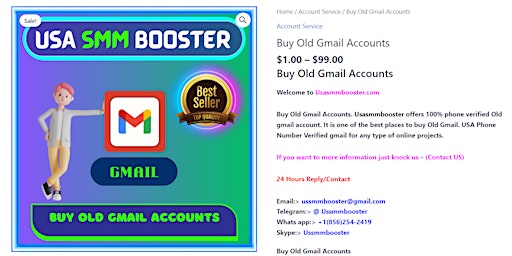 Primaire afbeelding van Buy Old Gmail Account | 100% Verified With Full Documents