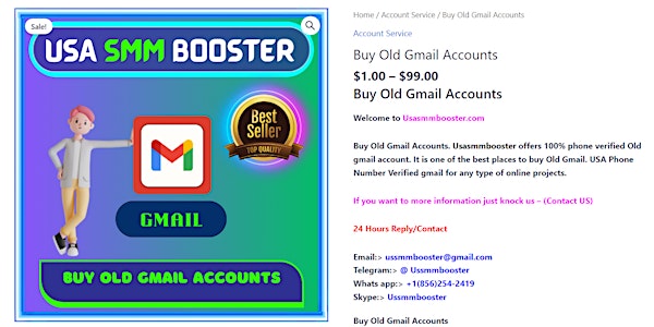 Buy Old Gmail Account | 100% Verified With Full Documents