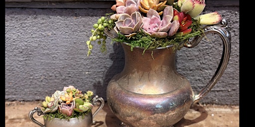 Immagine principale di Succulent Mother’s Day Vintage Silver Arrangement Workshop 