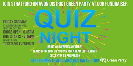 Stratford on Avon District Green Party Quiz Night!