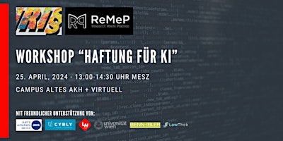 Hauptbild für IRI§24-ReMeP Workshop "Haftung für KI"