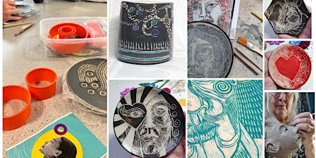 Create a unique decorated, Sgraffito ceramic bowl, beaker or plate