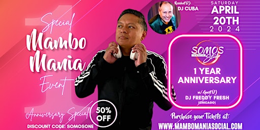 Image principale de Special MamboMania Event - Somos 1st Bday (Feat. DJ Freddy Fresh)