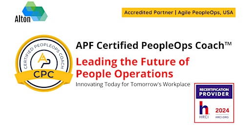 APF Certified PeopleOps Coach™ (APF CPC™) | May 9-12, 2024 primary image