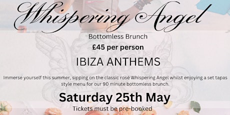 Bank Holiday Whispering Angel Bottomless Brunch