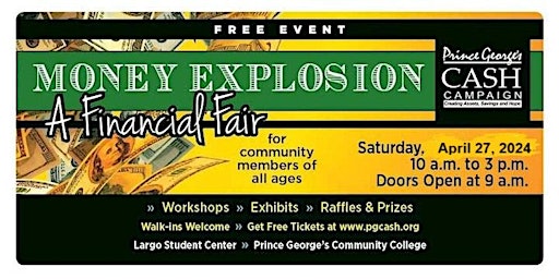 Imagem principal do evento 2024 Money Explosion - A Free Financial Fair (POSTPONED TO SEPTEMBER 28TH)