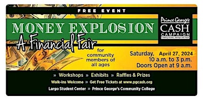 Image principale de 2024 Money Explosion - A Free Financial Fair (POSTPONED TO SEPTEMBER 28TH)