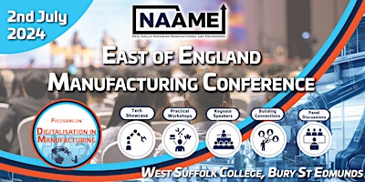 Imagem principal de East of England Manufacturing Conference - Digitalisation in Manufacturing