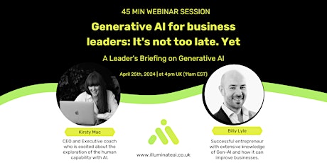 Generative AI for business leaders: It's not too late.. Yet