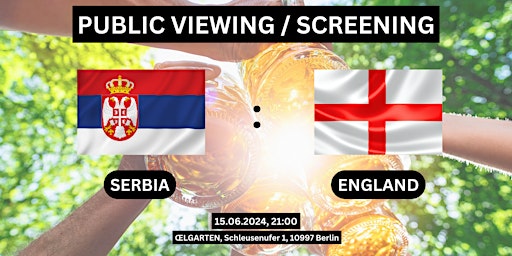 Imagem principal do evento Public Viewing/Screening: Serbia vs. England