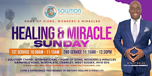Imagem principal do evento Healing & Miracle Sunday