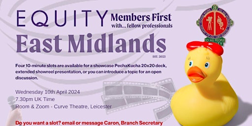 Image principale de Equity East Midlands Branch - 2024 Meetings