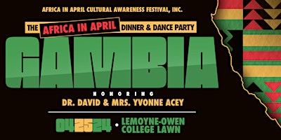 Imagen principal de GAMBIA: Africa in April Dinner & Dance Party
