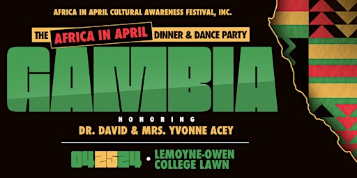 Primaire afbeelding van GAMBIA: Africa in April Dinner & Dance Party