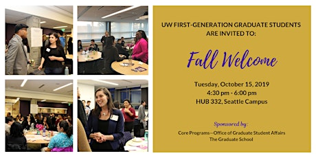 2019 Fall Welcome for UW First-Generation Graduate Students primary image