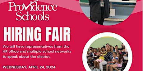 IN PERSON: Providence Schools April 24th Career Fair (RSVP ONLY)