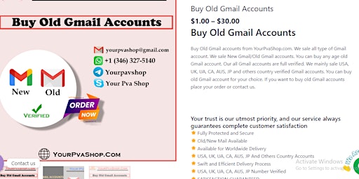 Primaire afbeelding van Buy Old Gmail Accounts