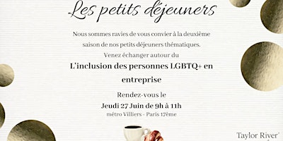 Petit déjeuner RH : l'inclusion des personnes LGBTQ+ en entreprise primary image