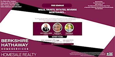 Next Steps...Wills, Trusts, POA's, Reverse Mortgages and More! primary image