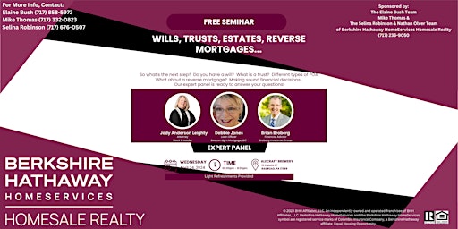 Next Steps...Wills, Trusts, POA's, Reverse Mortgages and More! primary image