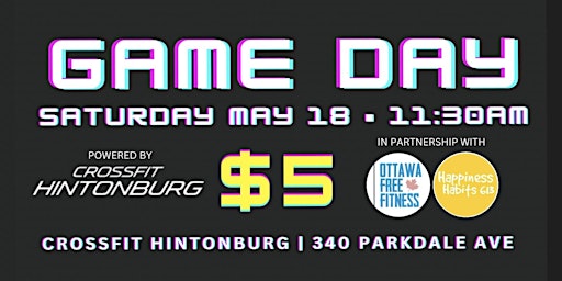 Imagem principal do evento GAME DAY at CrossFit Hintonburg in partnership with HH613 x OttFreeFit