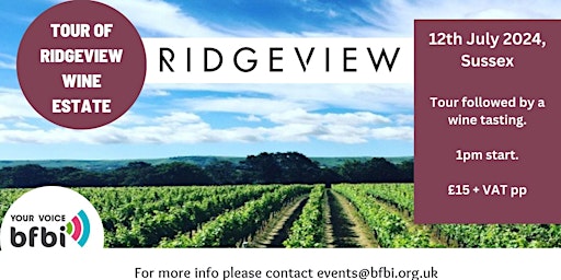 Image principale de Tour of Ridgeview Wine Estate
