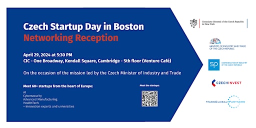 Primaire afbeelding van Czech Startup Day in Boston: Networking Reception