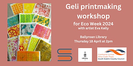 Geli printmaking workshop for adults Eco Week 2024 primary image