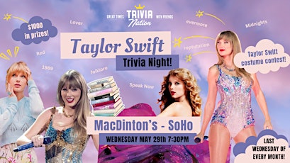 Taylor Swift Trivia Night at MacDinton's SoHo