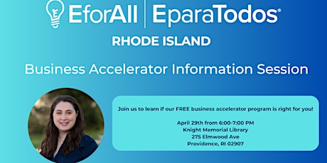 EforAll Rhode Island Free Business Accelerator Info Session- KM Library