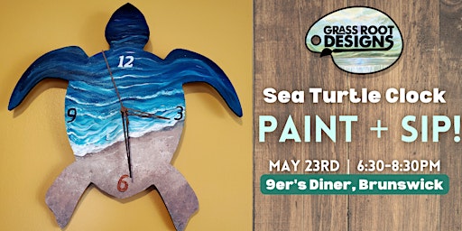 Imagem principal do evento Sea Turtle Clock Paint + Sip | 9er's Diner