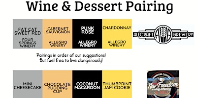 Mother's Day Wine & Dessert Pairing primary image